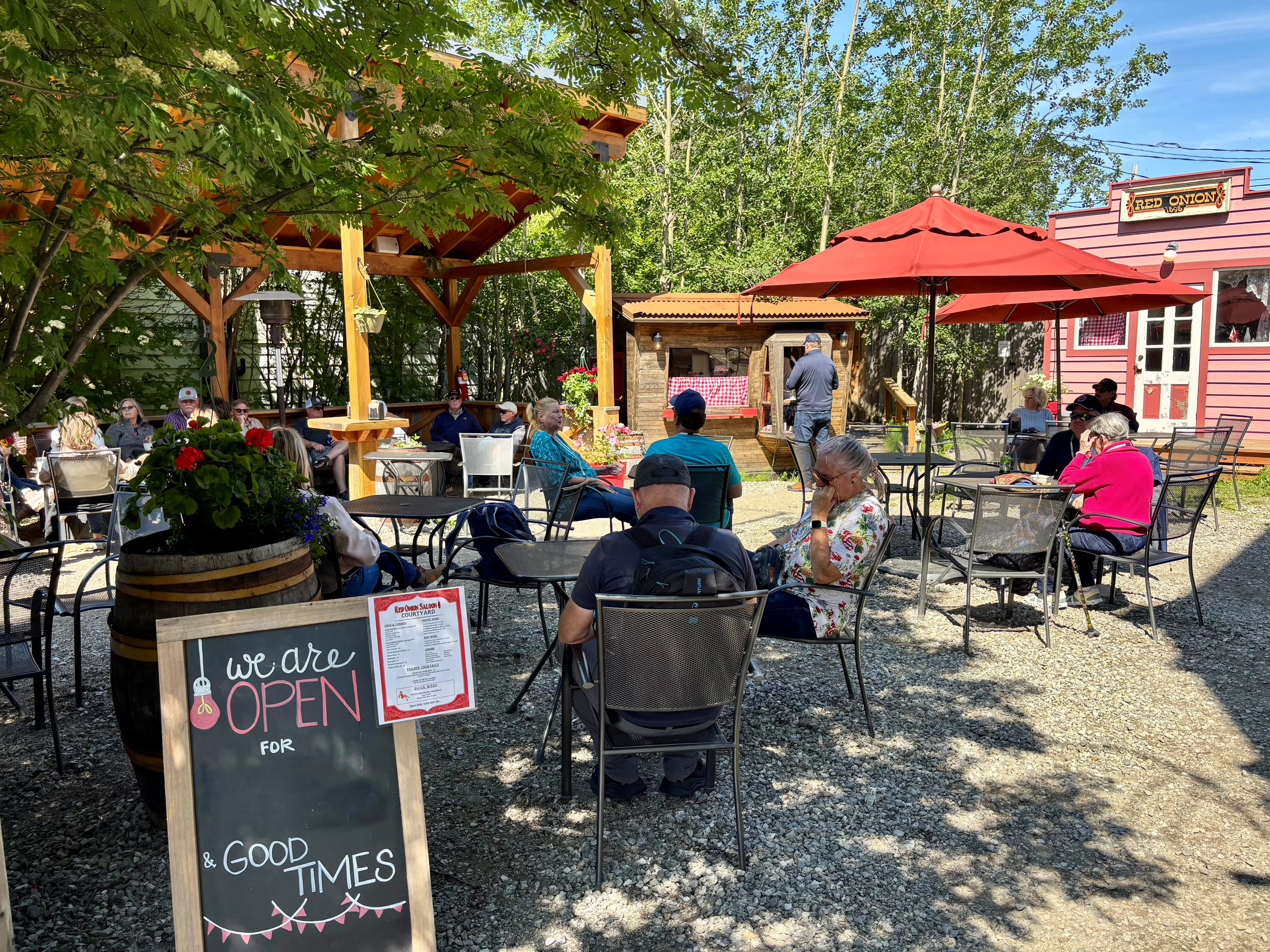 Sunny courtyard at Red Onion Saloon